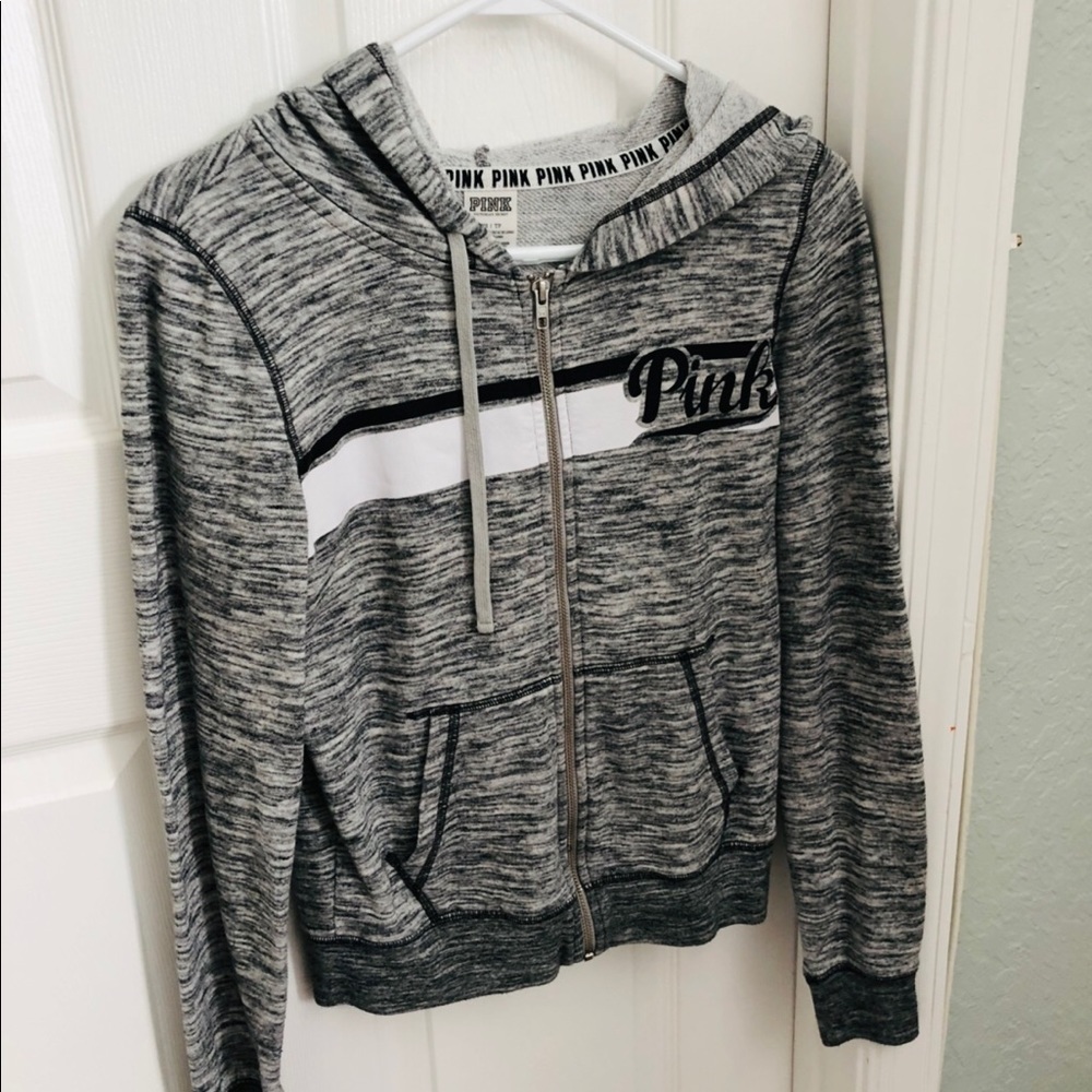 PINK grey jacket zip up